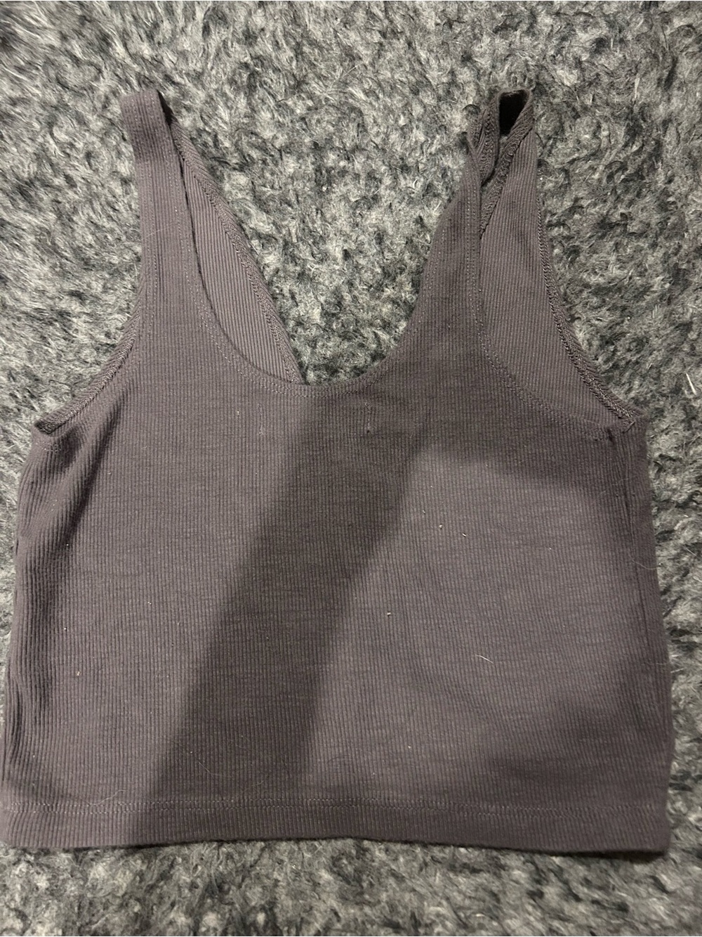 Joah Brown Brown Ribbed Snap-Front Cropped Tank - Picture 4 of 4